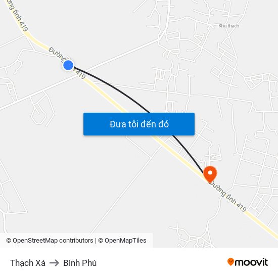 Thạch Xá to Bình Phú map