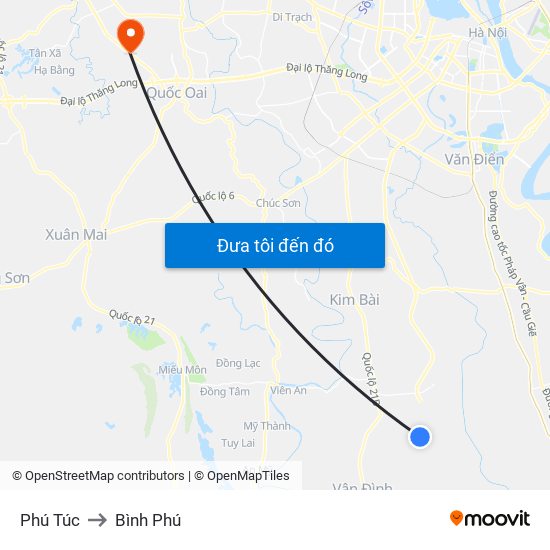Phú Túc to Bình Phú map