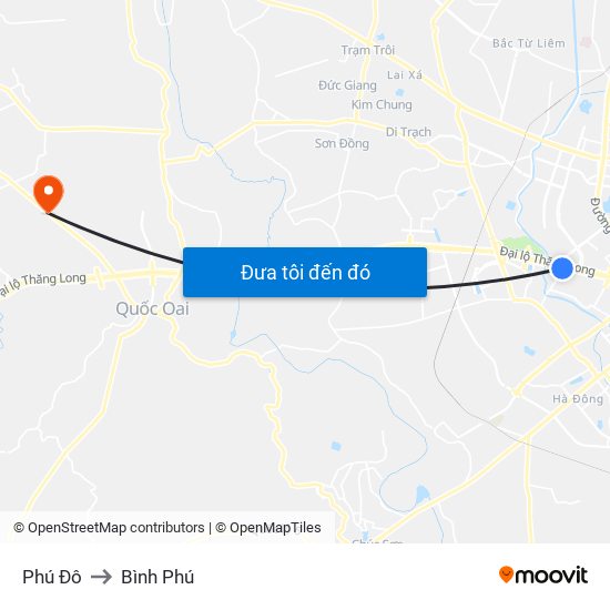 Phú Đô to Bình Phú map