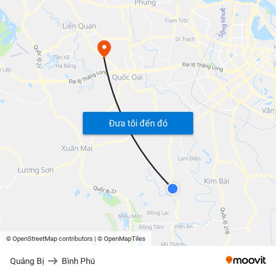 Quảng Bị to Bình Phú map