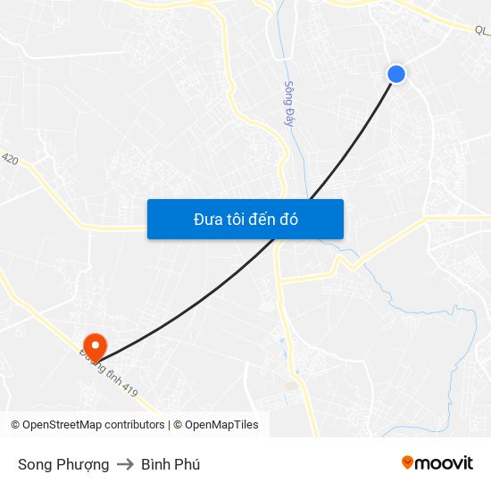 Song Phượng to Bình Phú map