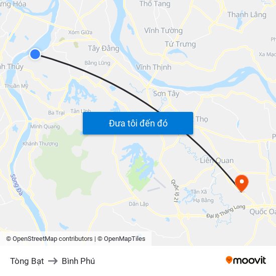 Tòng Bạt to Bình Phú map