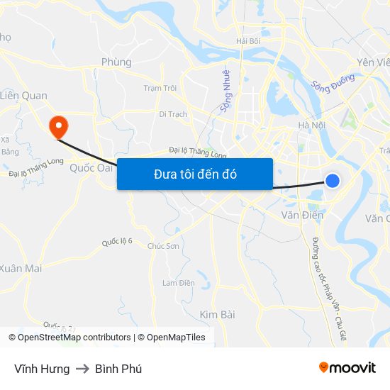 Vĩnh Hưng to Bình Phú map