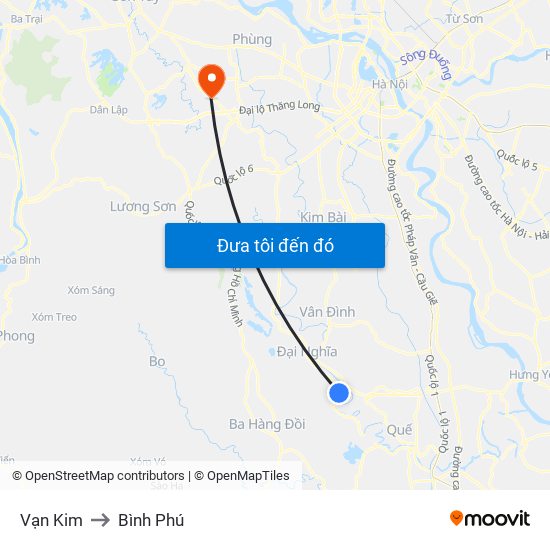 Vạn Kim to Bình Phú map