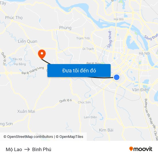 Mộ Lao to Bình Phú map