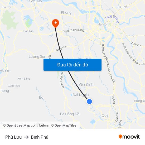 Phù Lưu to Bình Phú map