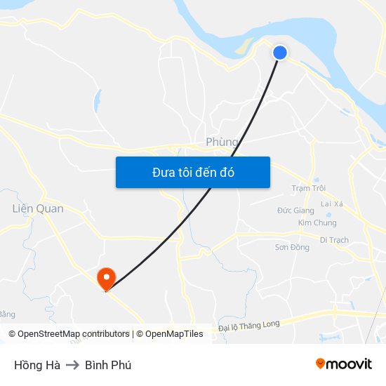 Hồng Hà to Bình Phú map