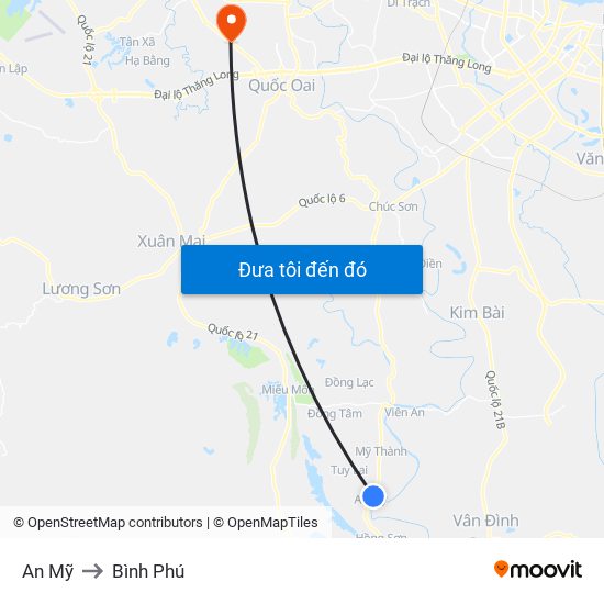 An Mỹ to Bình Phú map