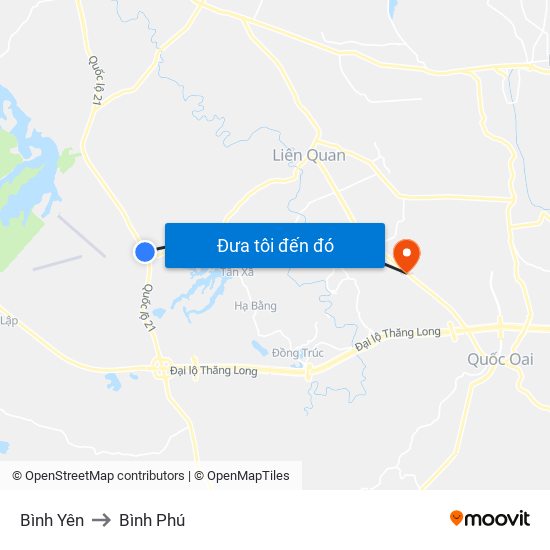 Bình Yên to Bình Phú map