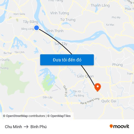 Chu Minh to Bình Phú map