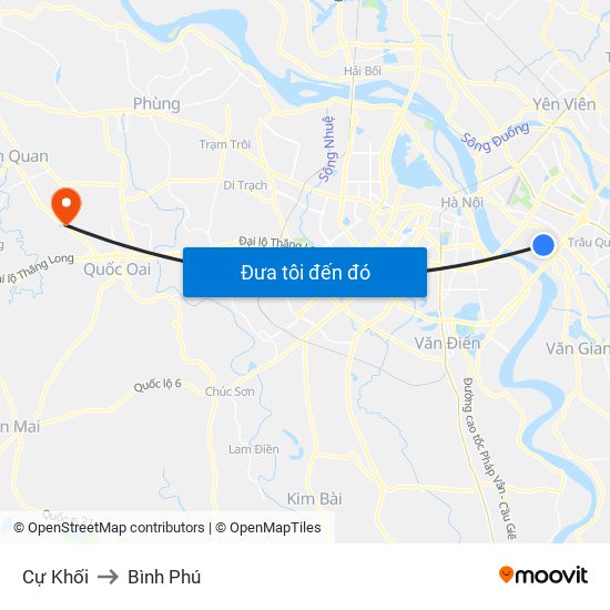Cự Khối to Bình Phú map