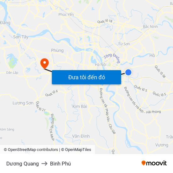 Dương Quang to Bình Phú map