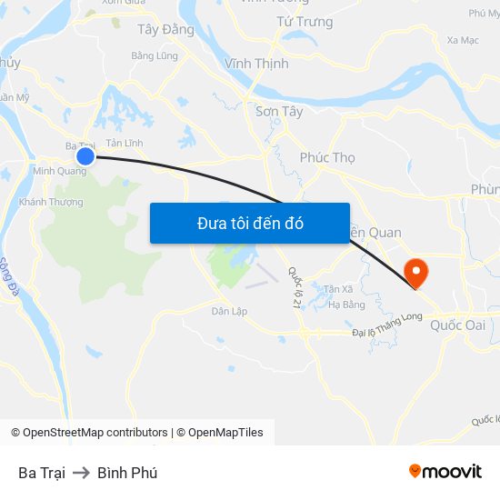 Ba Trại to Bình Phú map