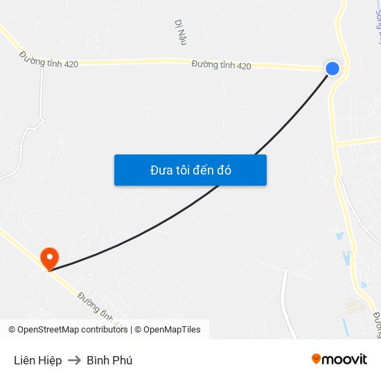 Liên Hiệp to Bình Phú map