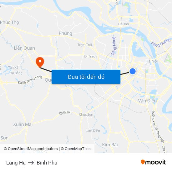 Láng Hạ to Bình Phú map