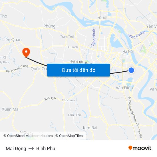 Mai Động to Bình Phú map