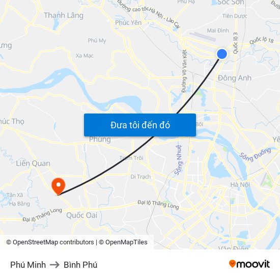 Phú Minh to Bình Phú map