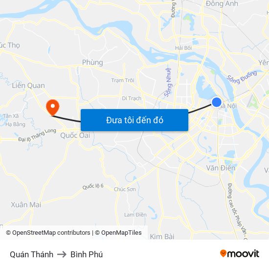 Quán Thánh to Bình Phú map