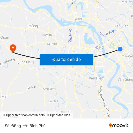 Sài Đồng to Bình Phú map