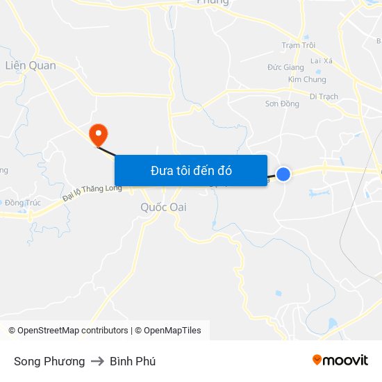 Song Phương to Bình Phú map