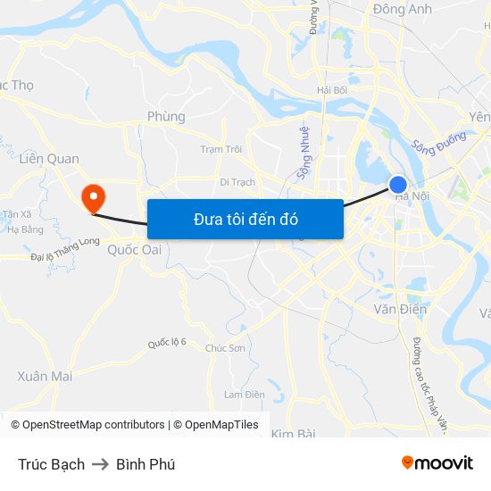 Trúc Bạch to Bình Phú map