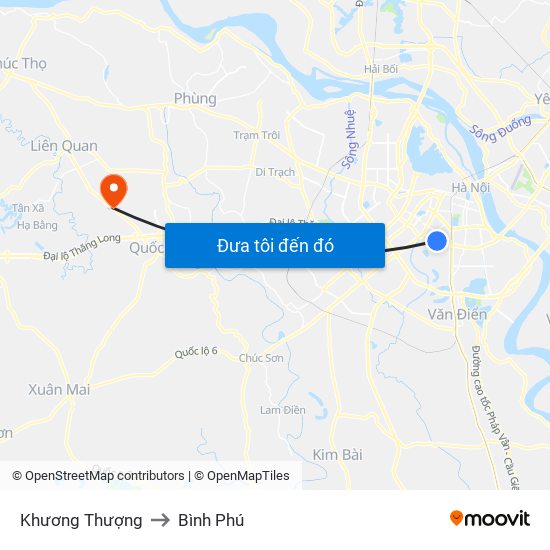Khương Thượng to Bình Phú map