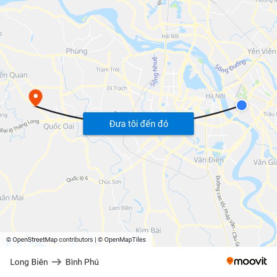 Long Biên to Bình Phú map