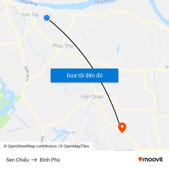 Sen Chiểu to Bình Phú map