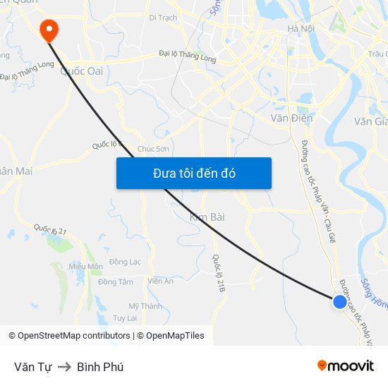 Văn Tự to Bình Phú map