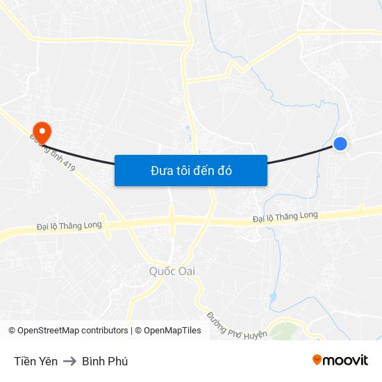 Tiền Yên to Bình Phú map