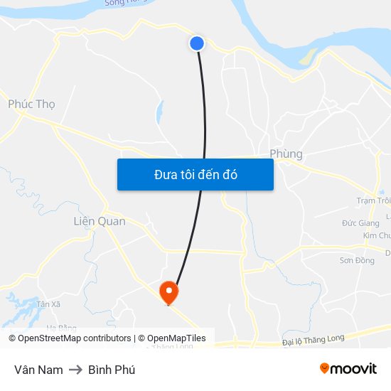 Vân Nam to Bình Phú map