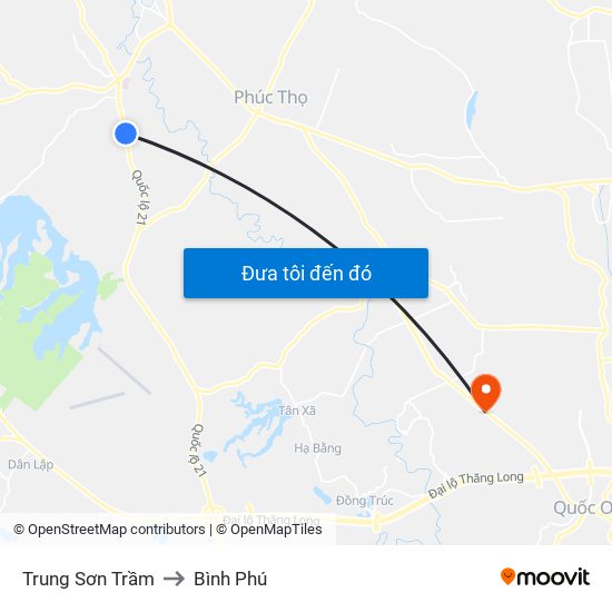 Trung Sơn Trầm to Bình Phú map