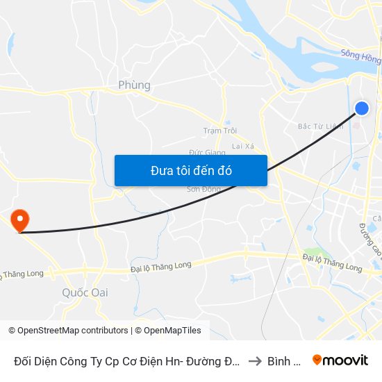 Đối Diện Công Ty Cp Cơ Điện Hn- Đường Đức Thắng to Bình Phú map