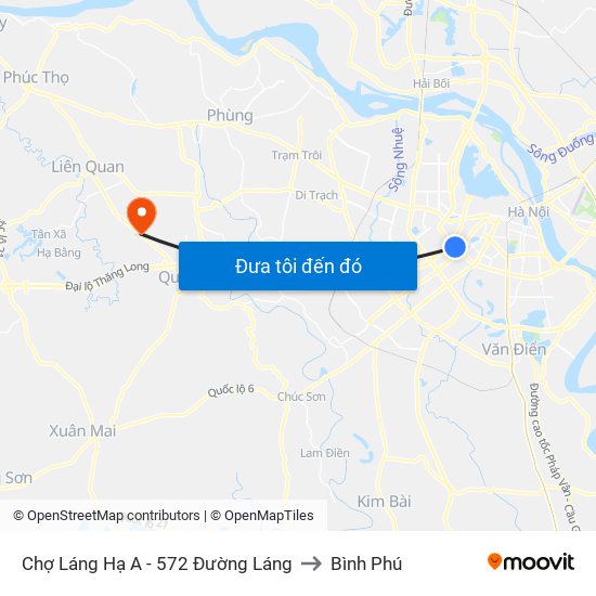 Chợ Láng Hạ A - 572 Đường Láng to Bình Phú map