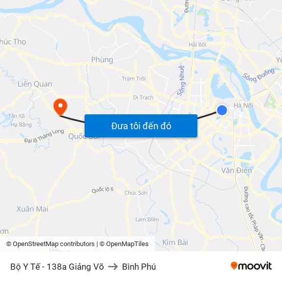 Bộ Y Tế - 138a Giảng Võ to Bình Phú map