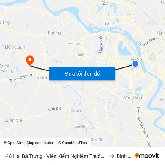 48 Hai Bà Trưng - Viện Kiểm Nghiệm Thuốc Trung Ương to Bình Phú map