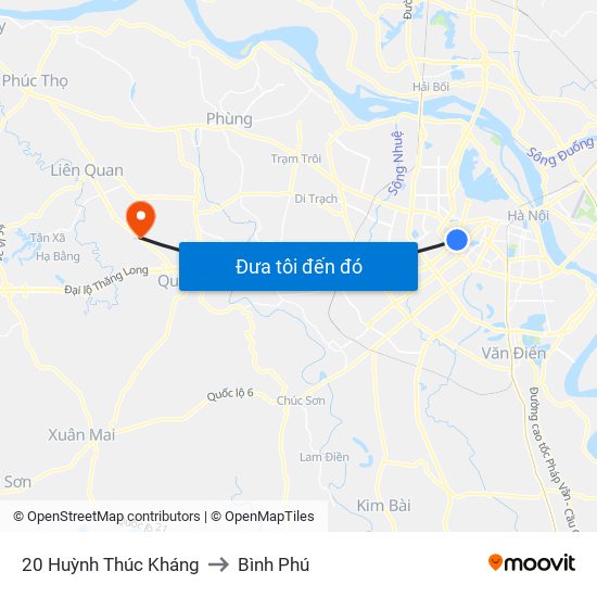 20 Huỳnh Thúc Kháng to Bình Phú map