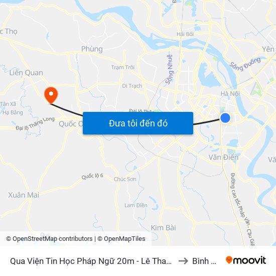 Qua Viện Tin Học Pháp Ngữ 20m - Lê Thanh Nghị to Bình Phú map