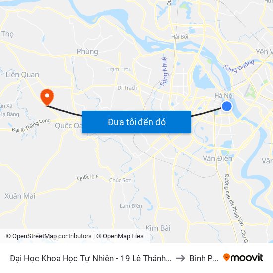 Đại Học Khoa Học Tự Nhiên - 19 Lê Thánh Tông to Bình Phú map