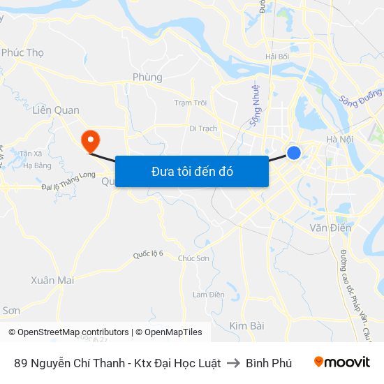 89 Nguyễn Chí Thanh - Ktx Đại Học Luật to Bình Phú map
