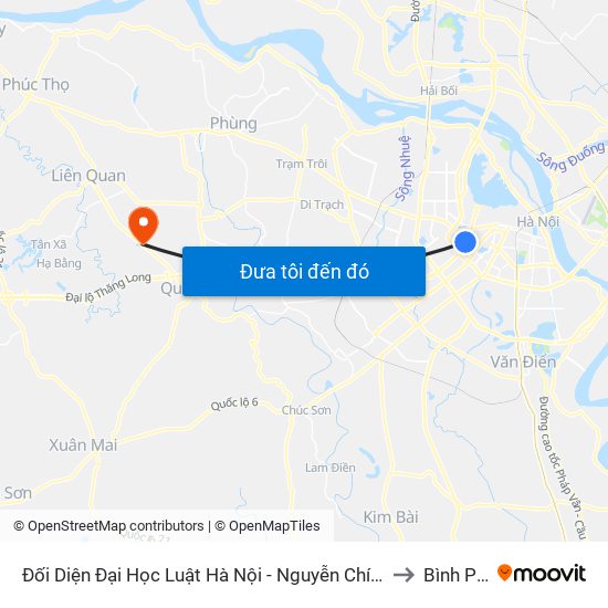 Đối Diện Đại Học Luật Hà Nội - Nguyễn Chí Thanh to Bình Phú map