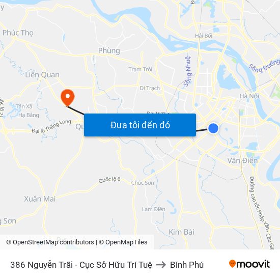 386 Nguyễn Trãi - Cục Sở Hữu Trí Tuệ to Bình Phú map