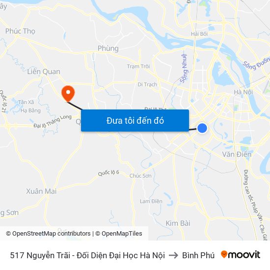 517 Nguyễn Trãi - Đối Diện Đại Học Hà Nội to Bình Phú map