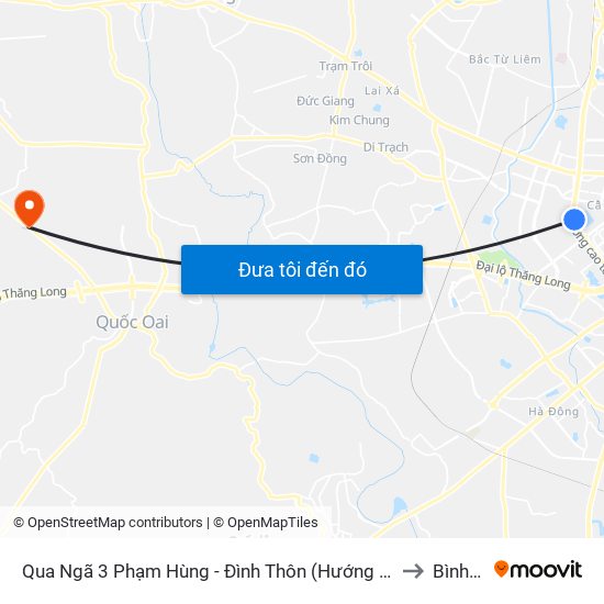 Qua Ngã 3 Phạm Hùng - Đình Thôn (Hướng Đi Phạm Văn Đồng) to Bình Phú map