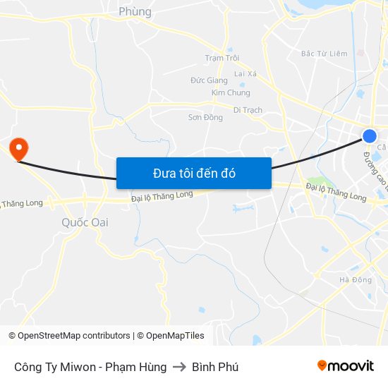 Công Ty Miwon - Phạm Hùng to Bình Phú map