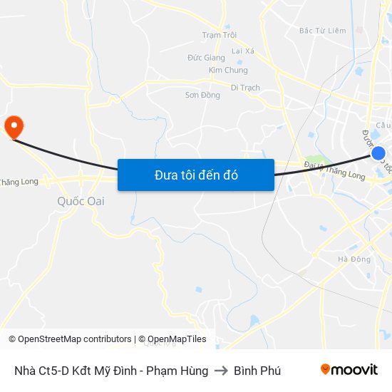 Nhà Ct5-D Kđt Mỹ Đình - Phạm Hùng to Bình Phú map