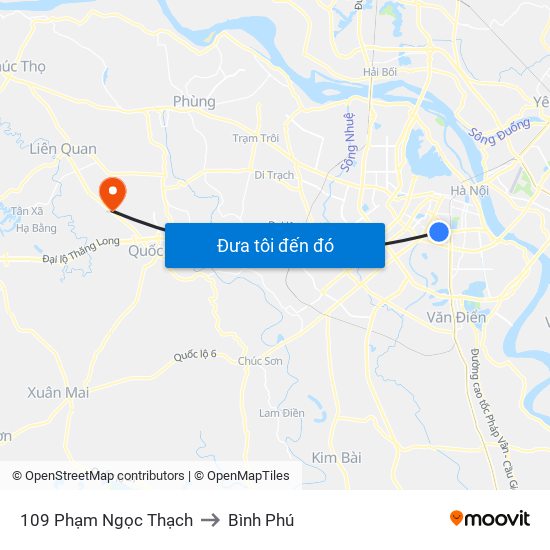 109 Phạm Ngọc Thạch to Bình Phú map