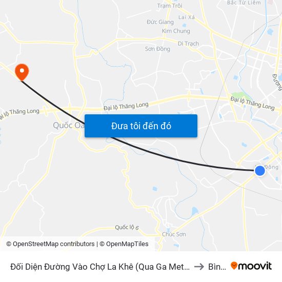 Đối Diện Đường Vào Chợ La Khê (Qua Ga Metro La Khê) - 405 Quang Trung (Hà Đông) to Bình Phú map
