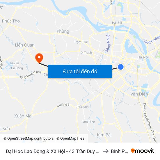 Đại Học Lao Động & Xã Hội - 43 Trần Duy Hưng to Bình Phú map
