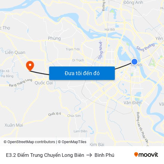 E3.2 Điểm Trung Chuyển Long Biên to Bình Phú map